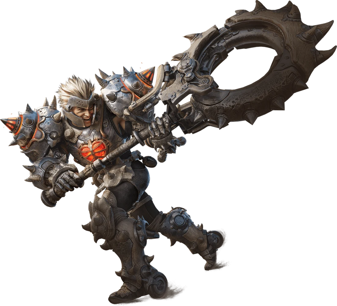 Rhodes, the Ice Hammer Assault Adventurer in Monster Hunter Outlanders