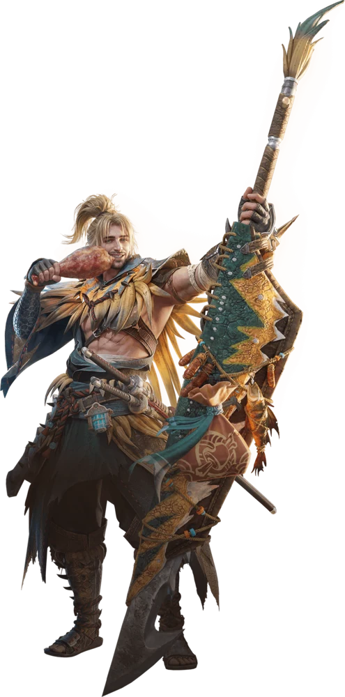 Ryunosuke, the Fire Long Sword Support Adventurer in Monster Hunter Outlanders